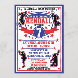 Ninja Warrior Meisjes Verjaardagsfeestje Kaart