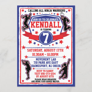 Ninja Warrior Meisjes Verjaardagsfeestje Kaart