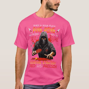Ninja Warrior Ping Pong Speler Tafeltennis T-shirt