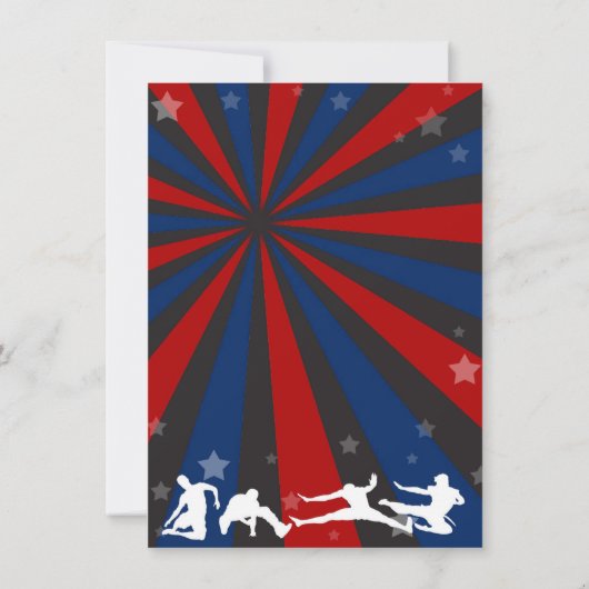 Ninja Warrior thema verjaardagsfeest bedankkaart Kaart (Achterkant)