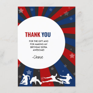 Ninja Warrior Thmed Birthday Party - Hartelijk dan Kaart