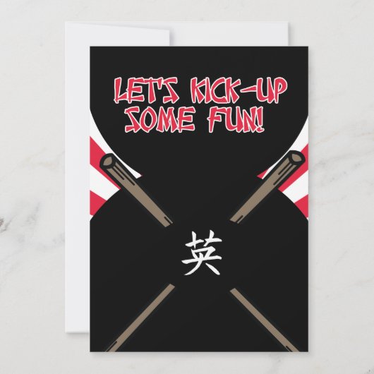 Ninja Warrior Uitnodiging voor verjaardag (Achterkant)