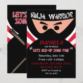 Ninja Warrior Uitnodiging voor verjaardag (Voorkant / Achterkant)
