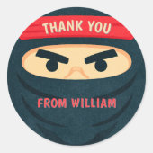 Ninja Warrior Verjaardag Bedankt Sticker (Voorkant)