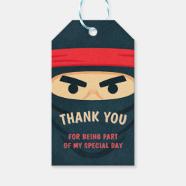 Ninja Warrior Verjaardagscadeau Tag Cadeaulabel