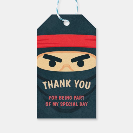 Ninja Warrior Verjaardagscadeau Tag Cadeaulabel (Voorkant)