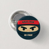 Ninja Warrior Verjaardagsfeest Knop Ronde Button 3,2 Cm (Voorkant /achterkant)