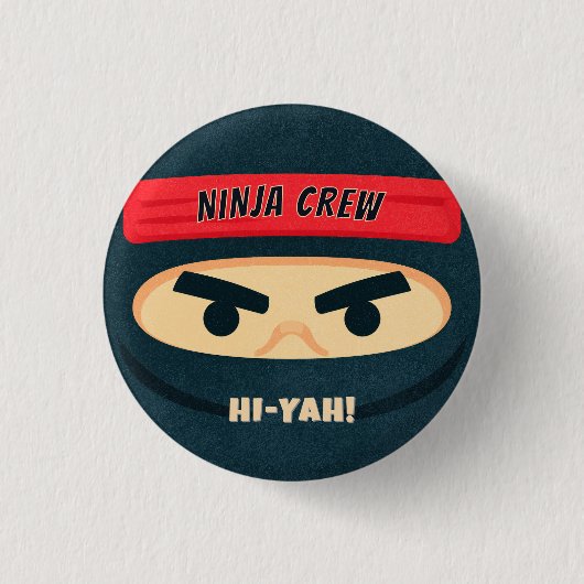 Ninja Warrior Verjaardagsfeest Knop Ronde Button 3,2 Cm (Voorkant)