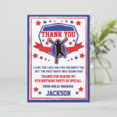 Ninja Warrior Verjaardagsfeestje Dank je Kaart (Staand voorkant)