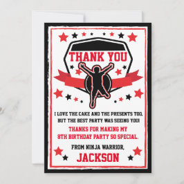 Ninja Warrior Verjaardagsfeestje Dank je Kaart