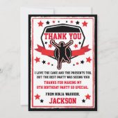 Ninja Warrior Verjaardagsfeestje Dank je Kaart (Voorkant)