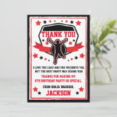 Ninja Warrior Verjaardagsfeestje Dank je Kaart (Staand voorkant)