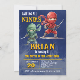 Ninja Warrior Verjaardagsfeestje Kaart