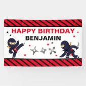 Ninja Warrior Verjaardagsfeestje Spandoek (Horizontaal)