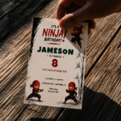 Ninja Warrior Verjaardagsuitnodiging Kaart