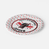 Ninja Warrior Zwart en Rood Verjaardagsfeestje Papieren Bordje (Gekanteld)