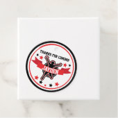 Ninja Warrior Zwart Rood Favor 2" Circles Gift Lab Bedankjes Labels (In situ)