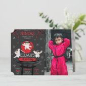 Ninja Warriors op het dak Verjaardagsfoto Kaart (Staand voorkant)