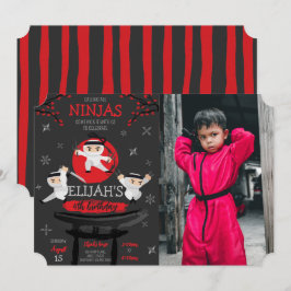 Ninja Warriors op het dak Verjaardagsfoto Kaart