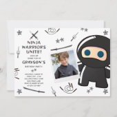 Ninja Warriors Uitnodiging voor verjaardagsfeest (Voorkant)