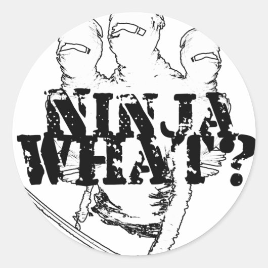 NINJA WAT? RONDE STICKER (Voorkant)