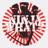 NINJA WAT? RONDE STICKER (Voorkant)