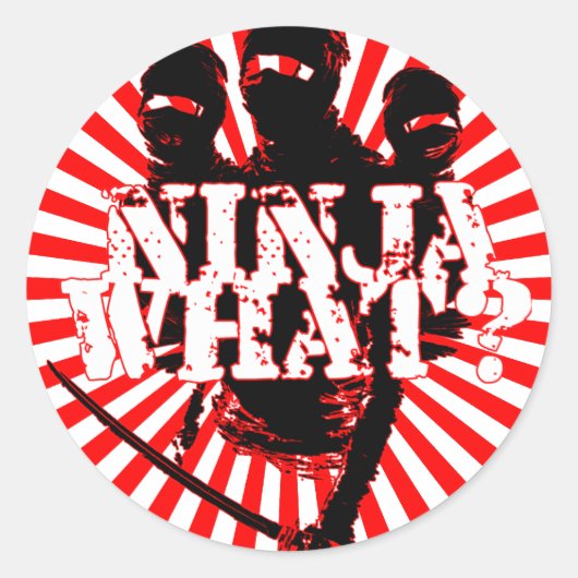 NINJA WAT? RONDE STICKER (Voorkant)