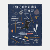 Ninja Weapons Fleece Deken (Voorkant)