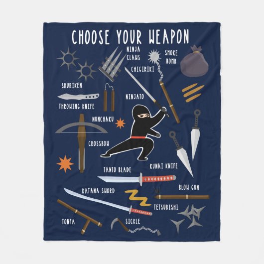 Ninja Weapons Fleece Deken (Voorkant)