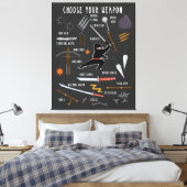 Ninja Weapons Jigzaag Puzzle Canvas Afdruk (Insitu (Slaapkamer))