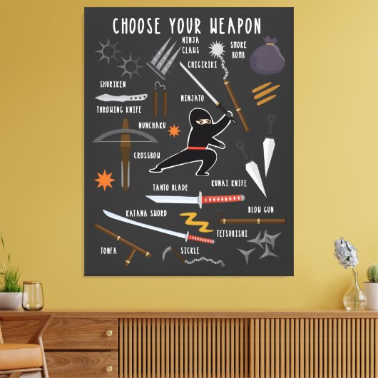 Ninja Weapons Jigzaag Puzzle Canvas Afdruk (Insitu (Woonkamer))