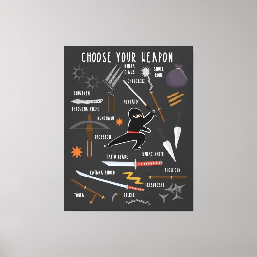 Ninja Weapons Jigzaag Puzzle Canvas Afdruk (Voorkant)