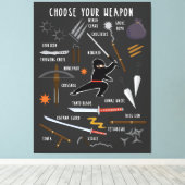 Ninja Weapons Jigzaag Puzzle Canvas Afdruk (Insitu (Houten vloer))