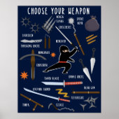 Ninja Weapons Jigzaag Puzzle Canvas Print (Voorkant)