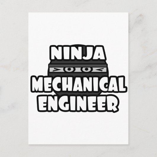 Ninja Werktuigbouwkundige Briefkaart (Voorkant)