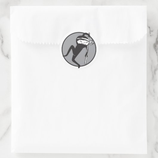 Ninja witte riem Stickers (Tas)