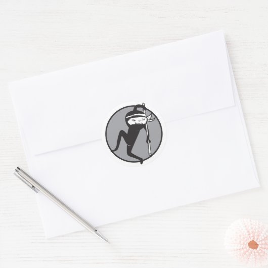 Ninja witte riem Stickers (Envelop)