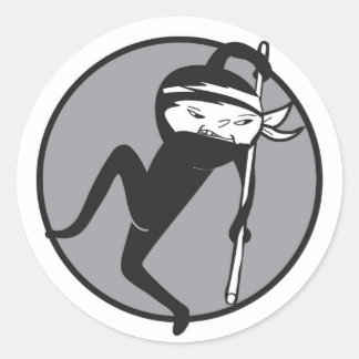 Ninja witte riem Stickers