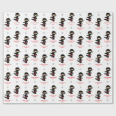 Ninja Wrapping Paper Boy Personalized Red Black Cadeaupapier (Vlak)