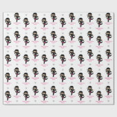 Ninja Wrapping Paper Girl Pink Black, op maat gema Cadeaupapier (Vlak)
