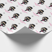 Ninja Wrapping Paper Girl Pink Black, op maat gema Cadeaupapier (Hoek)