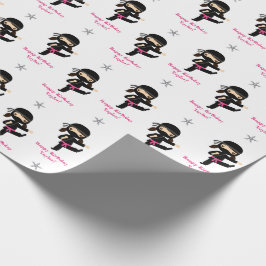 Ninja Wrapping Paper Girl Pink Black, op maat gema Cadeaupapier