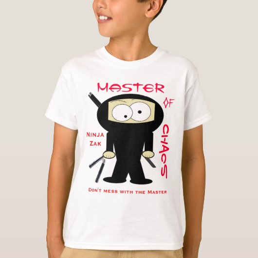 Ninja Zak, maak je niet druk met de meester T-shirt (Voorkant)