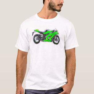Ninja ZX 10R Handschilderde Sjabloon kunstborstel T-shirt