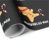 Ninjabread Man Funny Gingerbrood Pun Dark BG Cadeaupapier (Rol Hoek)