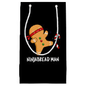 Ninjabread Man Funny Gingerbrood Pun Dark BG Klein Cadeauzakje