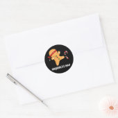 Ninjabread Man Funny Gingerbrood Pun Dark BG Ronde Sticker (Envelop)