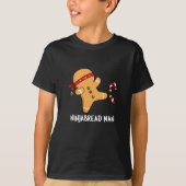 Ninjabread Man Funny Gingerbrood Pun Dark BG T-shirt (Voorkant)