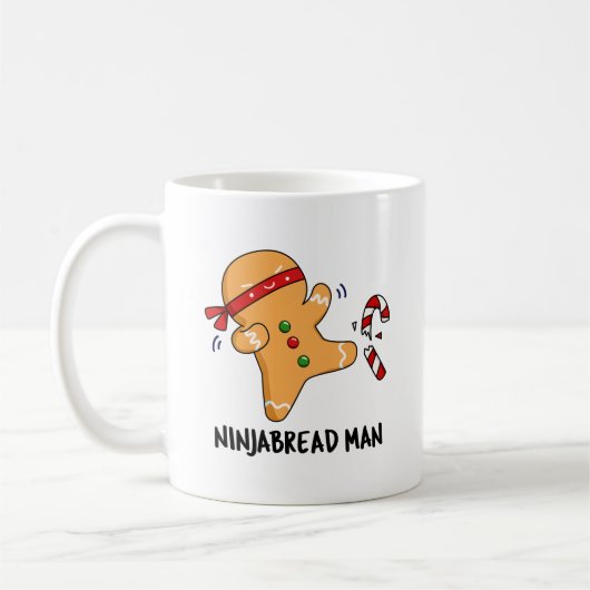 Ninjabread Man Funny Gingerbrood Pun Koffiemok (Links)