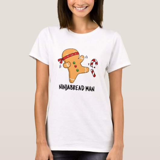 Ninjabread Man Funny Gingerbrood Pun T-shirt (Voorkant)